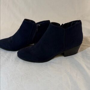 Style & Co Faux Suede Navy Ankle Boots